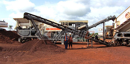 Mineral de hierro móvil de trituración de línea en Guinea